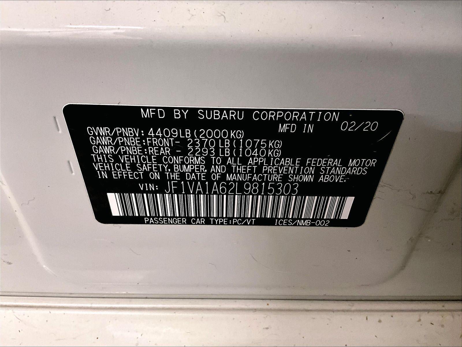 2020 Subaru WRX Base