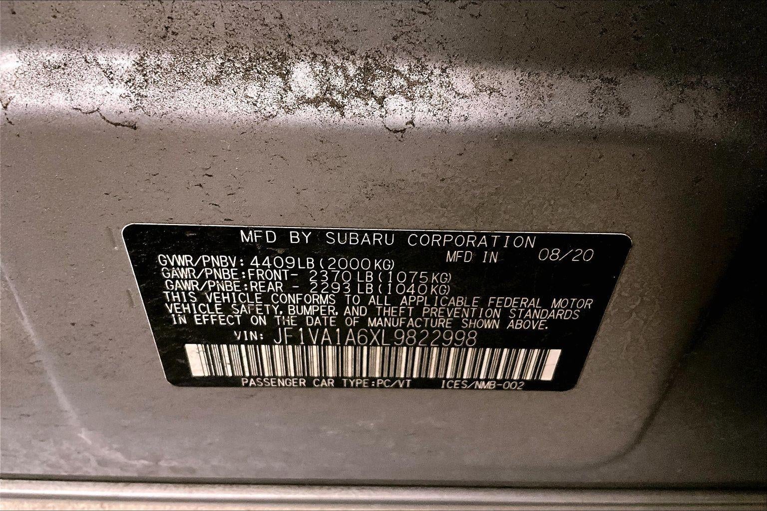 2020 Subaru WRX Base