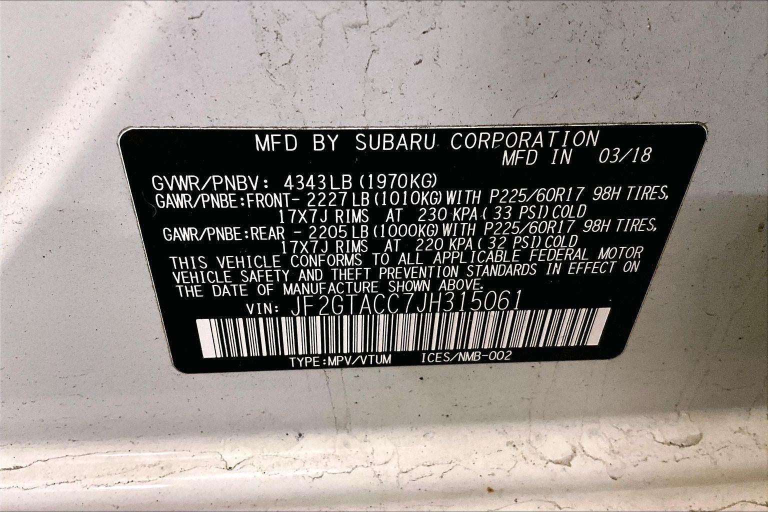 2018 Subaru Crosstrek Premium