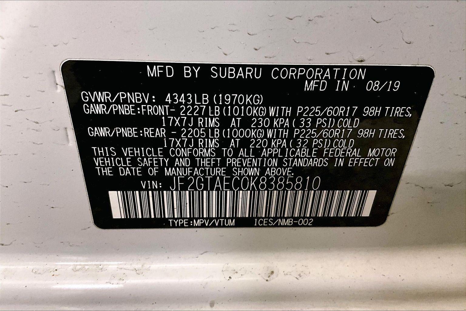 2019 Subaru Crosstrek 2.0i Premium