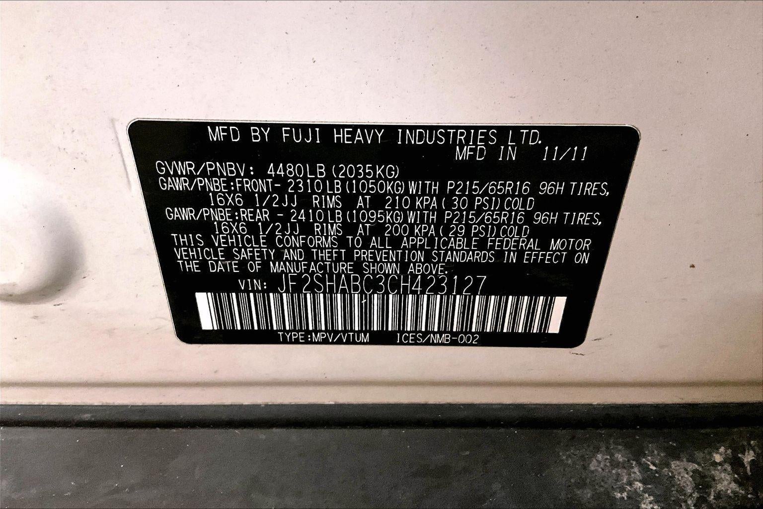 2012 Subaru Forester 2.5X