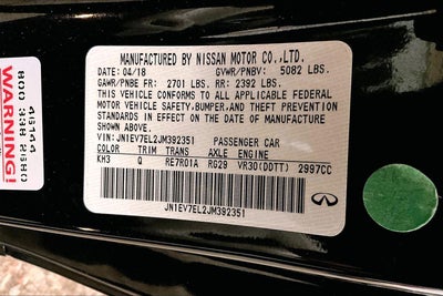 2018 INFINITI Q60 3.0t LUXE