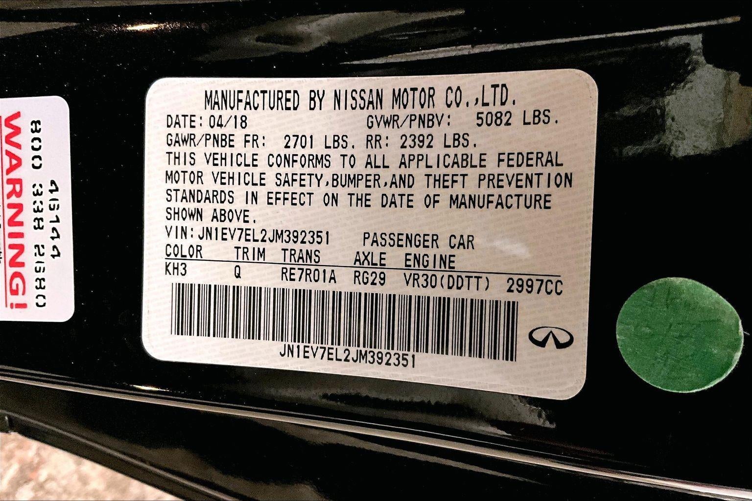 2018 INFINITI Q60 3.0t LUXE