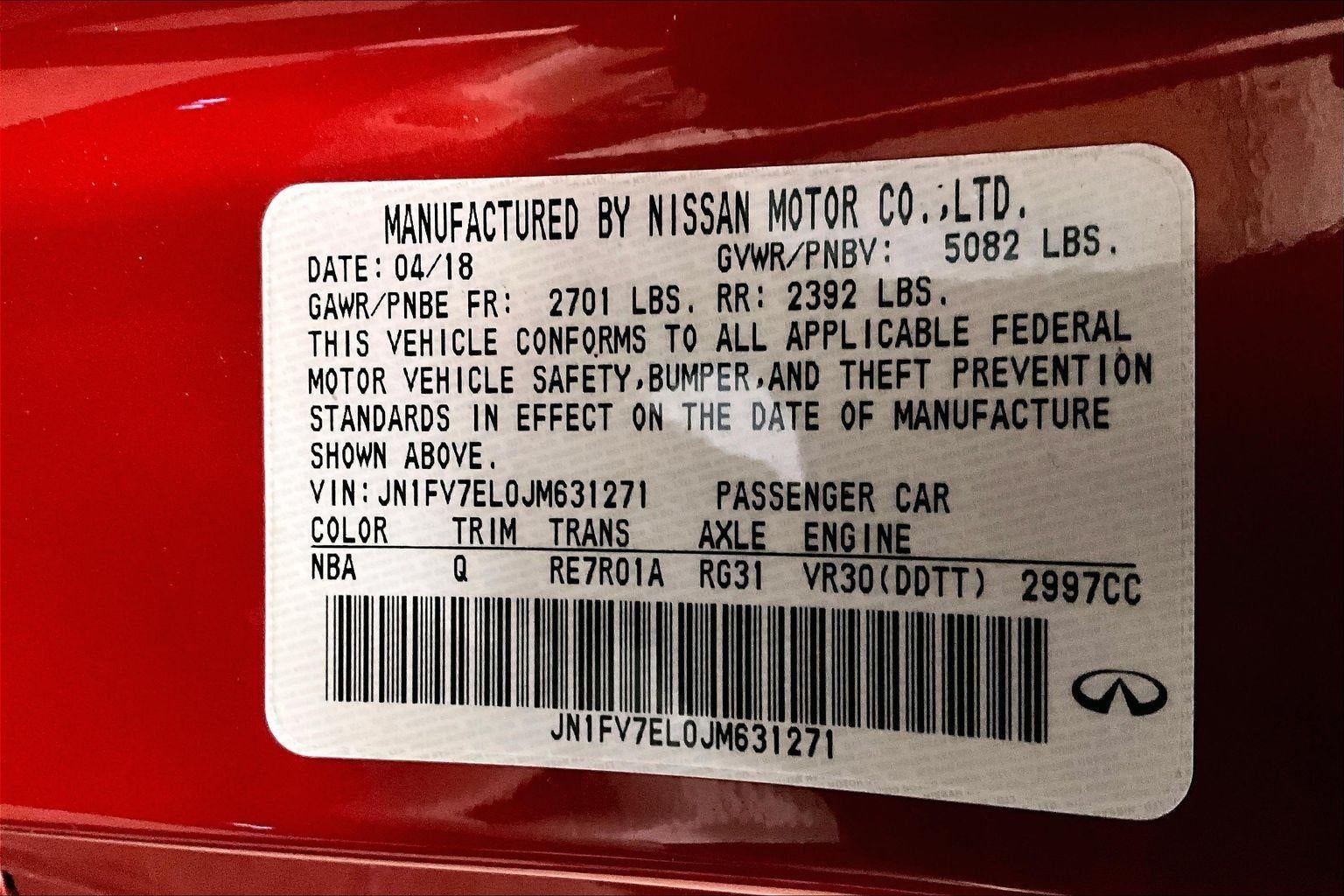 2018 INFINITI Q60 RED SPORT 400