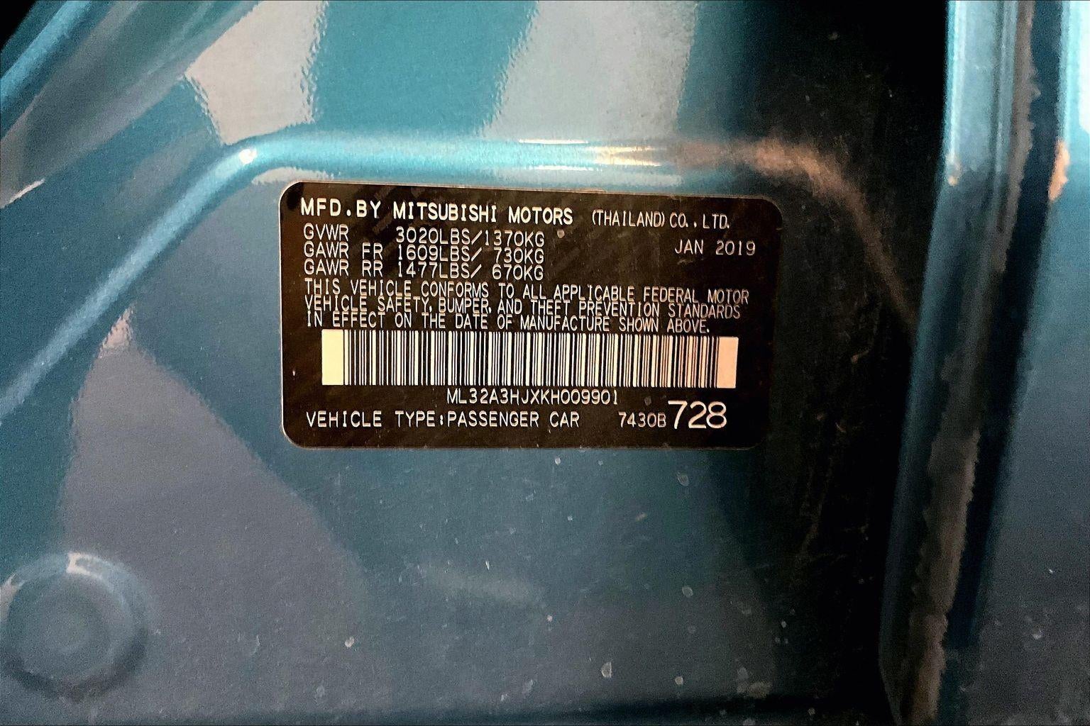 2019 Mitsubishi Mirage ES