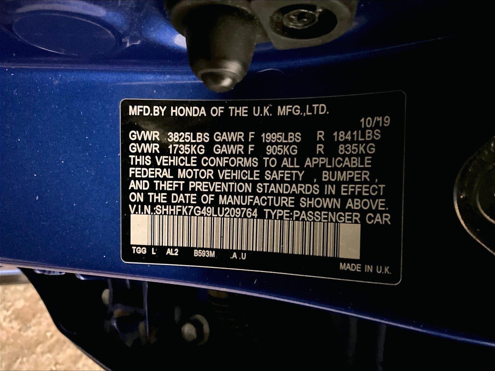 2020 Honda Civic Hatchback Sport
