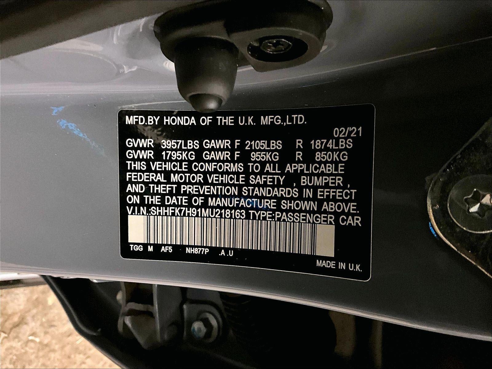 2021 Honda Civic Hatchback Sport Touring