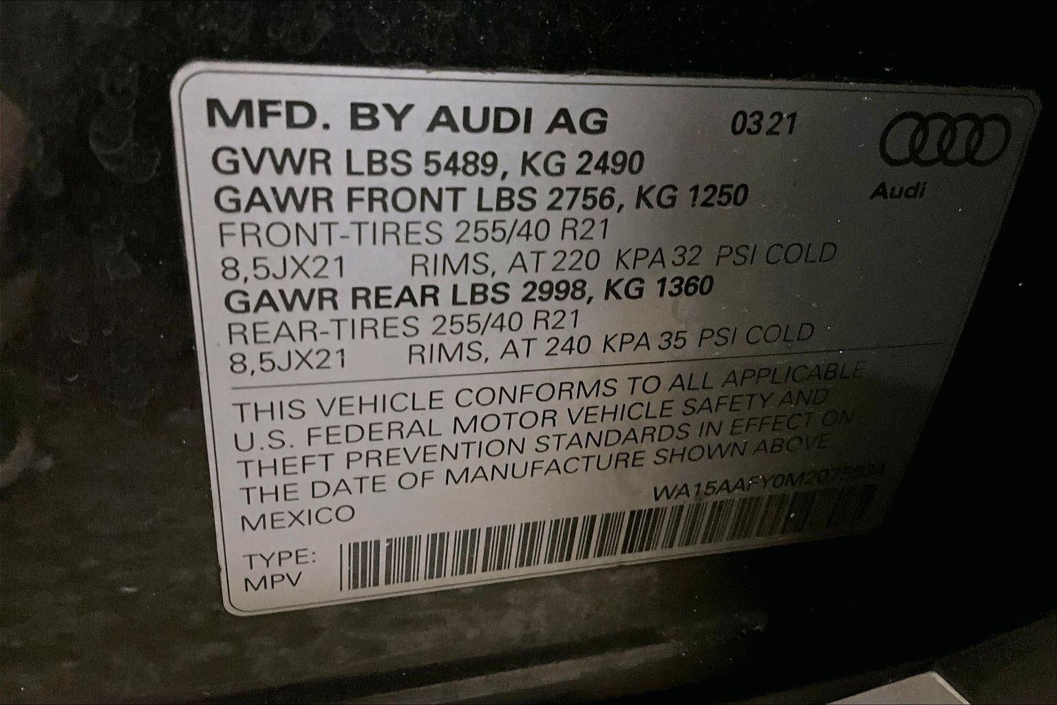 2021 Audi Q5 Sportback Premium Plus