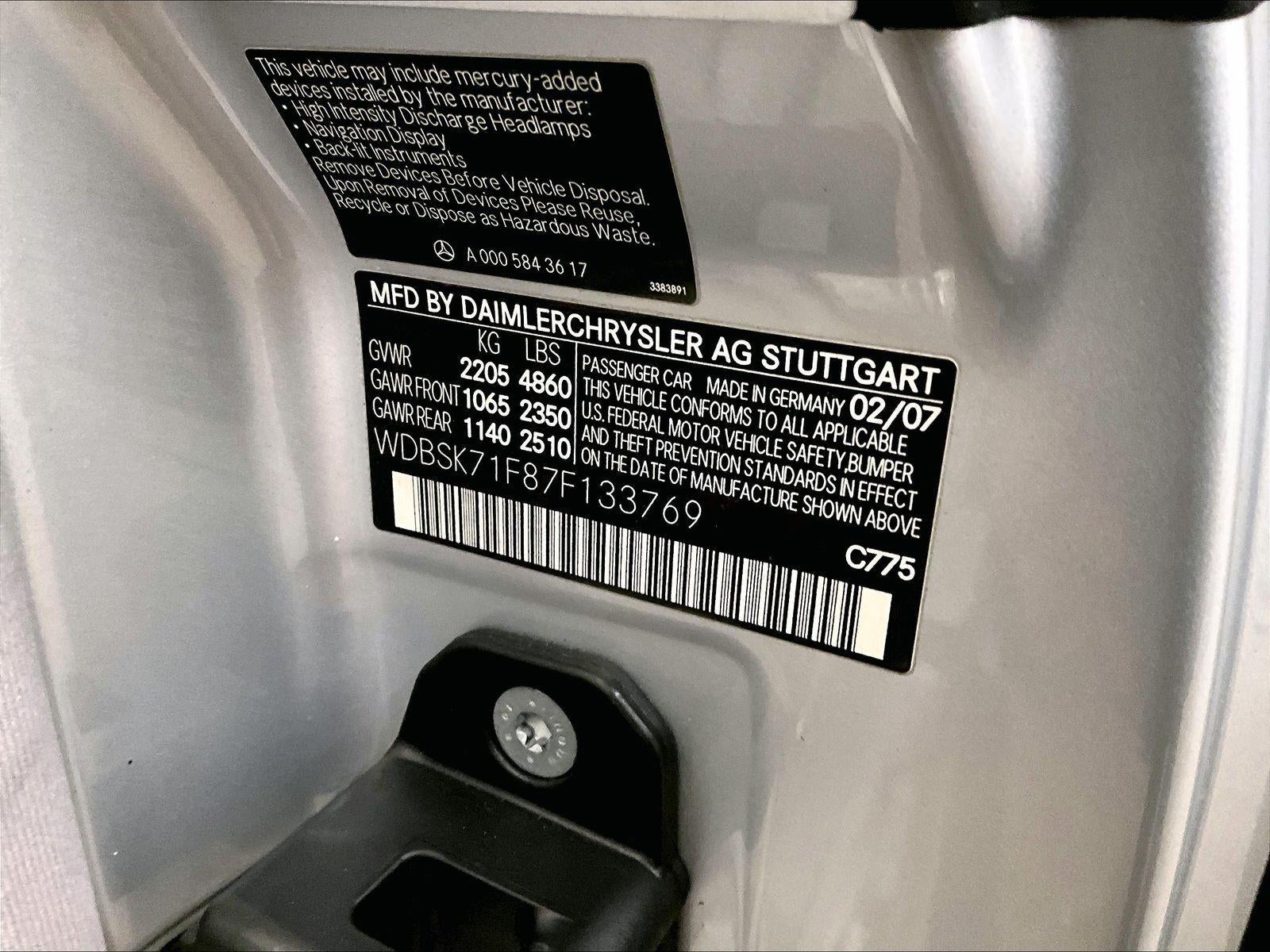 2007 Mercedes-Benz SL-Class 5.5L V8