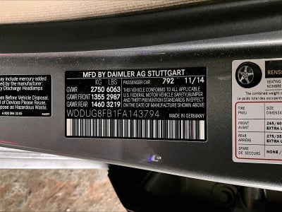 2015 Mercedes-Benz S-Class S 550