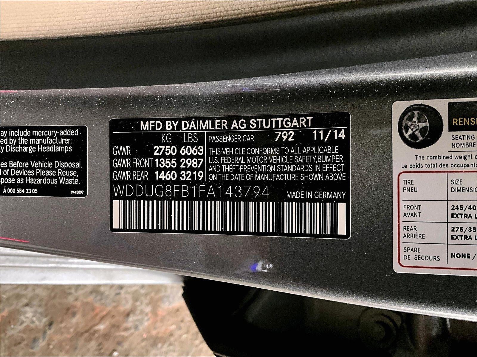 2015 Mercedes-Benz S-Class S 550